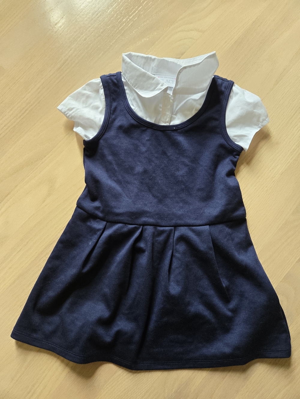 The Children's Place Navy Blue Dress with White Collar
